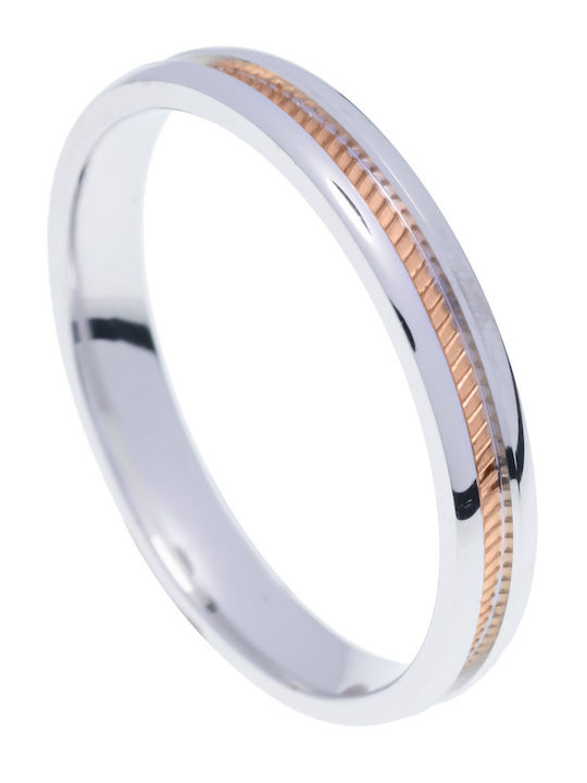 Set Couple White Gold Wedding Rings 9 Carats Stergiadis 20-22