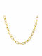 Romeo Chain Gold 7mm Αλυσίδα Λαιμού Ανοξείδωτο Ατσάλι 316l 45 Cm