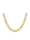 Figaro Chain Gold 6mm Αλυσίδα Λαιμού Ανοξείδωτο Ατσάλι 316l 55 Cm