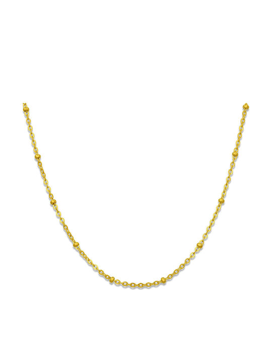 Leticia Chain Gold 2mm Αλυσίδα Λαιμού Ανοξείδωτο Ατσάλι 316l 45 Cm
