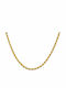Dennis Rope Chain Gold 3mm Αλυσίδα Λαιμού Ανοξείδωτο Ατσάλι 316l 50 Cm