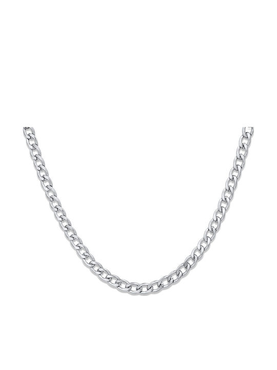 Micro Static Chain Silver 3mm Αλυσίδα Λαιμού Ανοξείδωτο Ατσάλι 316l 45 Cm