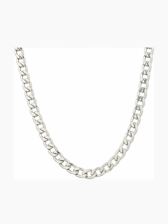Gurmet Chain Lanț Argintiu Din Oțel 7mm 50 Cm