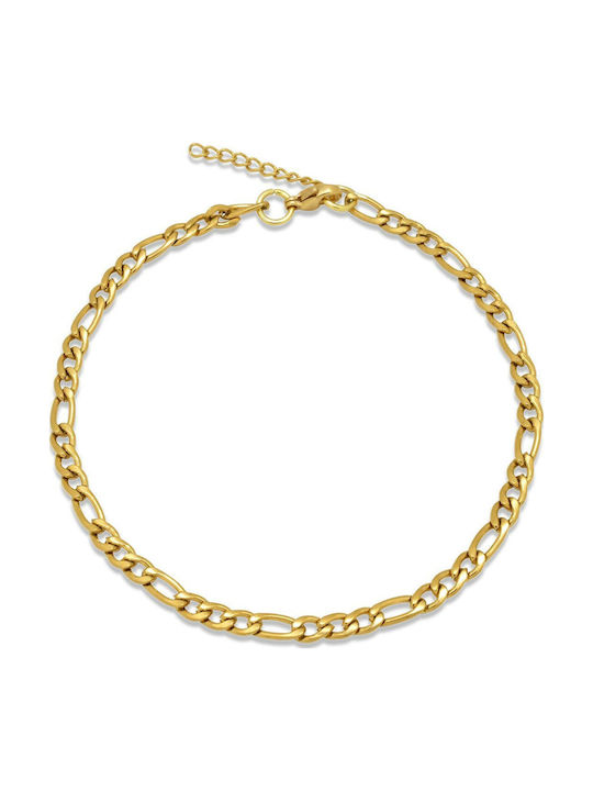 Figaro Gold Bracelet 3mm Bracelet Stainless Steel 316L 17-18 Cm