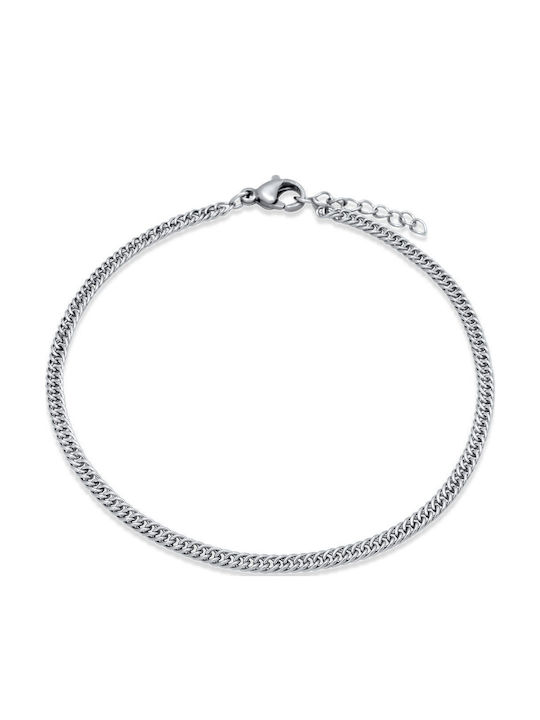 Pakora Silver Bracelet 3mm Stainless Steel 316L 23-24 Cm Pakora Silver Bracelet 3mm Stainless Steel 316L 23-24 Cm