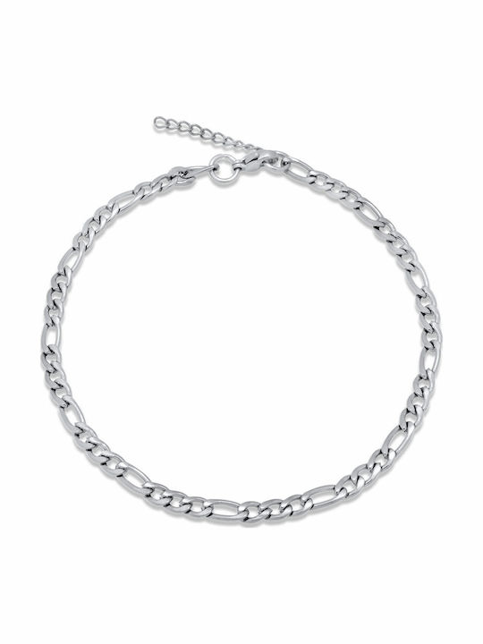Brățară Figaro Argint 3mm Brățară Lanț Din Oțel Inoxidabil 316l 18-19 Cm