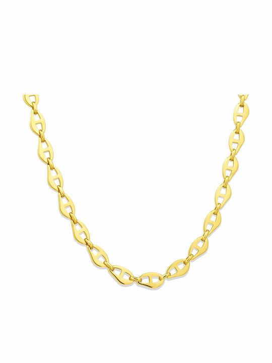 Noelia Chain Gold 8mm Neck Chain Stainless Steel 316l 50 Cm