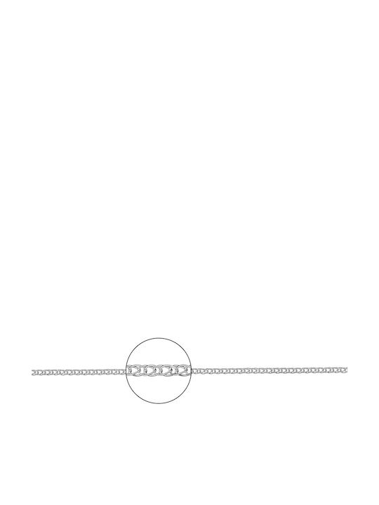 Spiga Kette Dünn N1 Weißgold 55cm