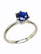 Inel Inele Argintiu Royal Blue Zirconiu