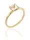 Gold Women's Single Stone Ring 14K Metrongold Zircon Code 101276