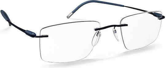 Silhouette Herren Metall Brillengestelle mit Blau