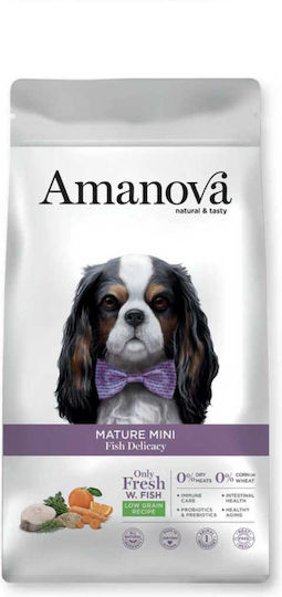 Amanova 2kg Trockenfutter mit wenig Getreide für ältere Hunde kleiner Rassen mit Fisch, Reis, Kartoffeln, Apfel, Huhn und Orange