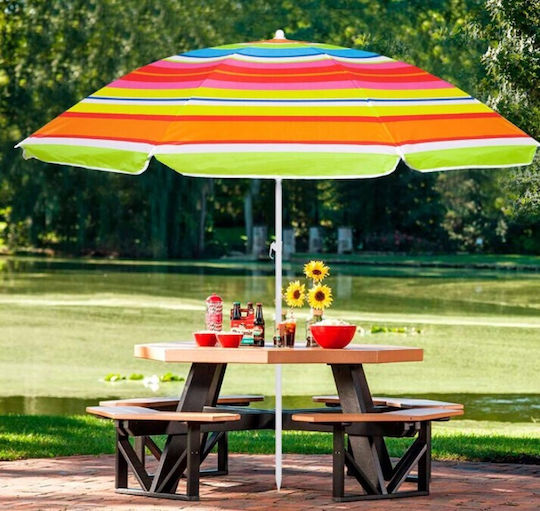 Galifas Umbrelă Pliabilă Pentru Plajă cu Diametrul de 1m Multicolor