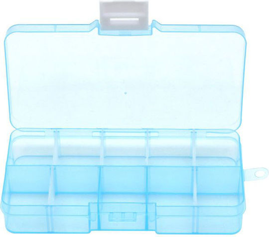 Cutie Organizatoare de Pastile din Plastic 10 Compartimente 02 Albastru Deschis