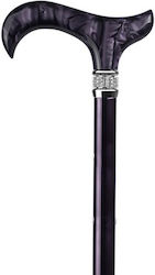 Folding Aluminum Walking Stick Purple Rhinestones
