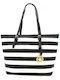 0160022 Schultertasche Schwarz-Weiß