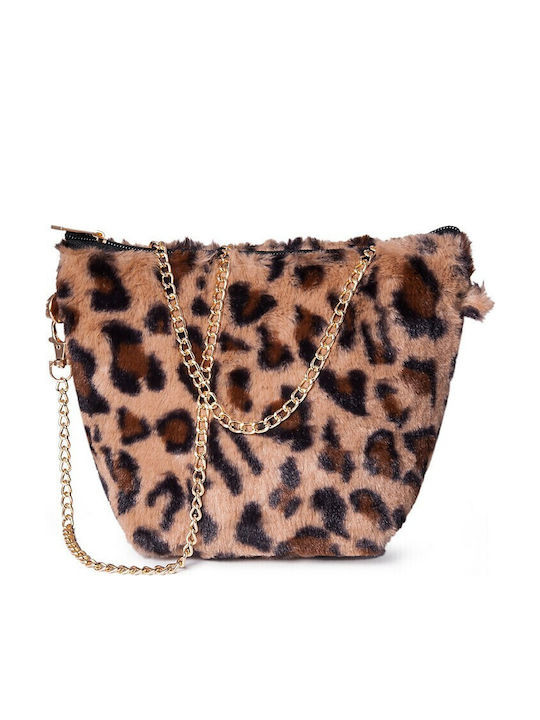Geantă Cu Barete Încrucișate Animal Print Blană 198039-01