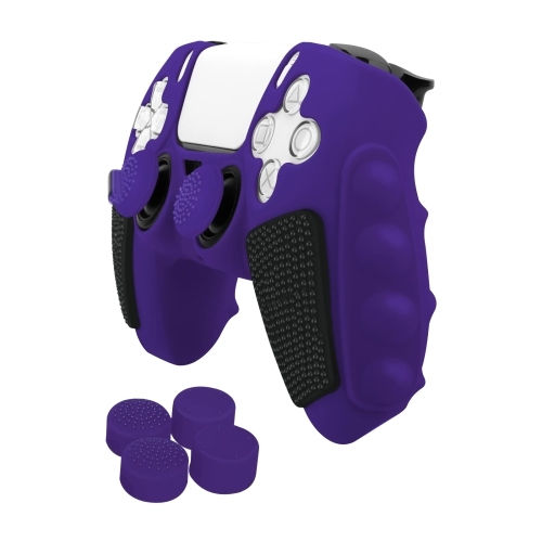Sony PS5 Splicing Color Silicone Protective Case Gamepad Rocker Caps Purple Black