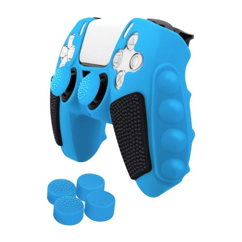 Schützende Silikonhülle Sony Ps5 Splicing Farb Gamepad Abdeckungen Rocker Blau-Schwarz