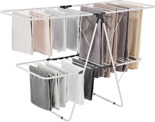 Vevor Plastic Folding Floor Clothes Drying Rack with Hanging Length 44.9m