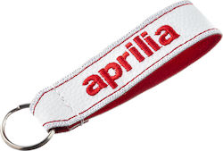 Aprilia Keychain White Technoleather