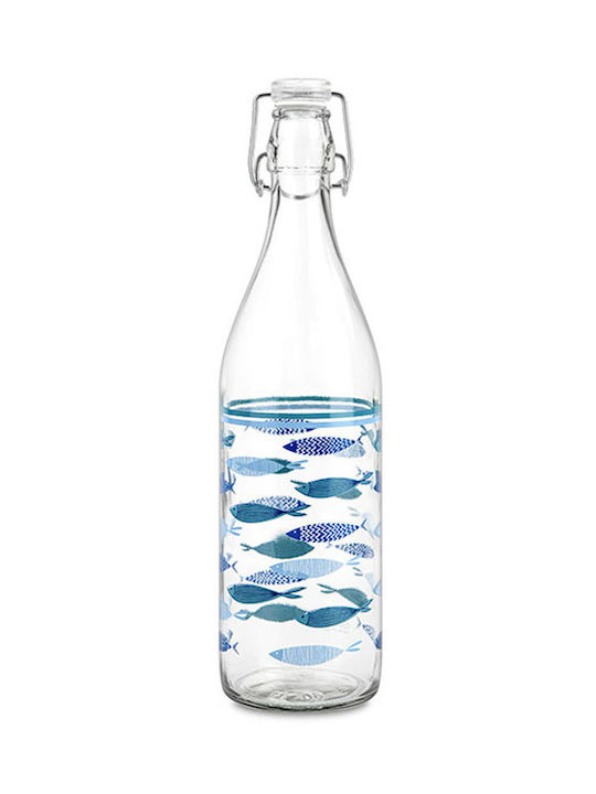 Decover Bottle Water Glass with Screw Cap Transparent 1000ml