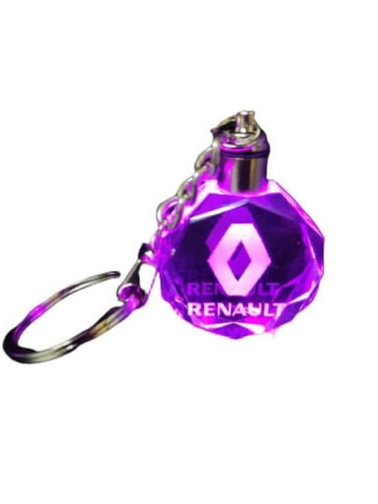 3D LED Light Crystal Car Keychain Renault 4558-k