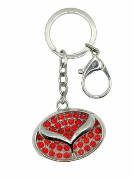 Metal Keychain Red Diamonds Mazda 4846-k