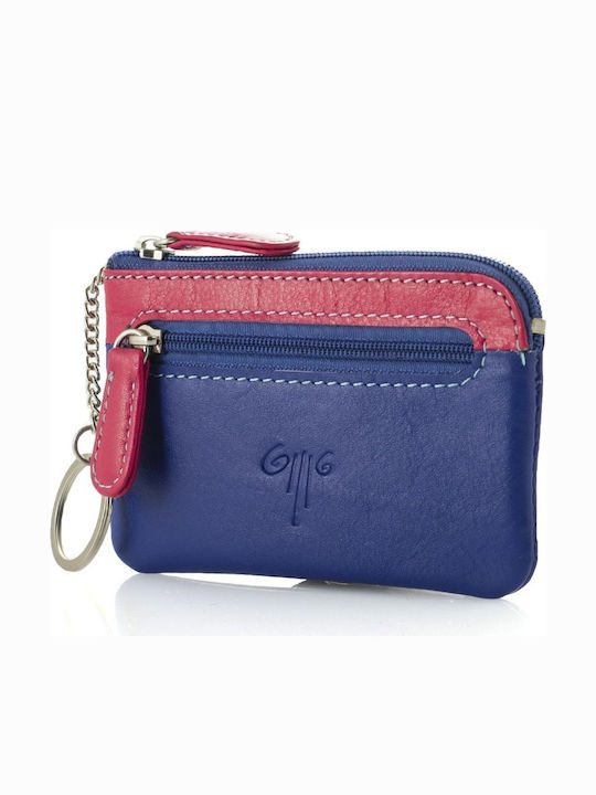 Leather Wallet-Key Holder Kion 701-20m Blue Fuchsia