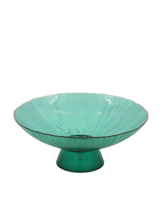 Keskor Διακοσμητική Πιατέλα Γυάλινη Χρυσή 34x34x14εκ.