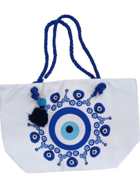 Beach Bag Multiple Eyes Canvas Synthetic 56x36.5x19cm
