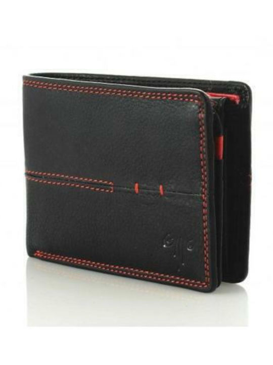 Ανδρικο Πορτοφολι Δερματνο Κιον Sr-215 Black Red