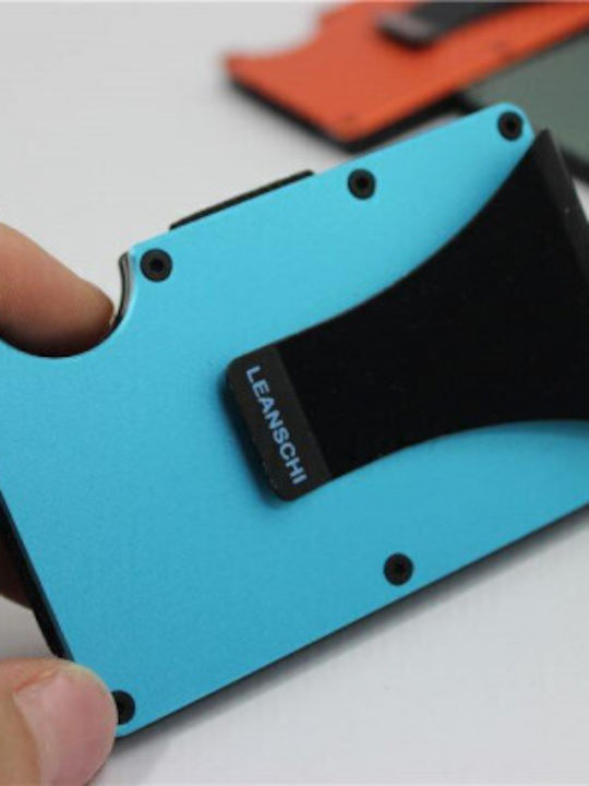 Leanschi Tech-wallet In Carbon Turquoise Aluminium