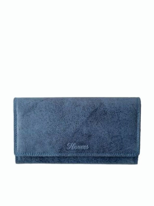 Kouros Leather Women's Wallet QC 1055 Blue