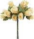 Set of 6 Decorative Beige and Green Flowers