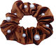 Soura Samt Scrunchy Mit Perlen Verschiedene Größen Taupe