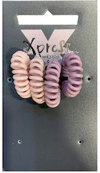 Parsa Xpress Hair Scrunchies Small Beige-Purple Shades 4 Pieces