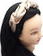 Satin Beige Pleated Headband