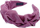 Solid Color Velvet Headband Pleats Pink