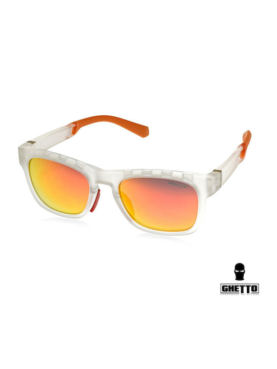 Ghetto Unisex Sonnenbrille mit Orange Gestell und Orange Spiegel Linse TR7522