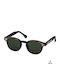 Unisex Sunglasses with Horn-Rimmed Frame Leopard Pattern/Black