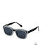 Ghetto Unisex Sunglasses with Black Horn-Rimmed Frame and Black Lens