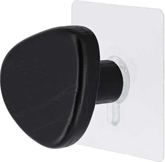 Άγκιστρο Μπάνιου Μονό με Αυτοκόλλητο ​6.5x4cm Μαύρο