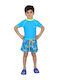 Waves Costum de baie pentru copii Rashguard Blue