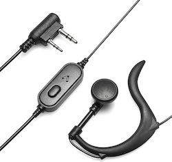 Baofeng Two-Way Radio Earpiece Bfg-earphone 2 Pin Push To Talk 1.1m Black Bfg-earphone