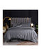Rythmos Bettbezug-Set Übergröße mit 2 Kissenbezügen 240x260 Dark Gray