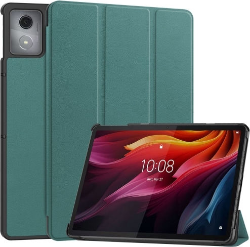 Textur 3-fach Halter Klappdeckel Lederartig Grüne (Lenovo Tab K11 Plus)