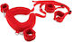 Clifcu Erotic Bondage Accessory Adjustable Leg Straps Neck Pillow Red