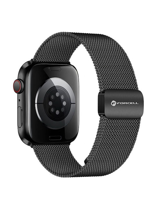 Forcell Λουράκι Ανοξείδωτο Ατσάλι Μαύρο (Apple Watch 38/40/41 mm)