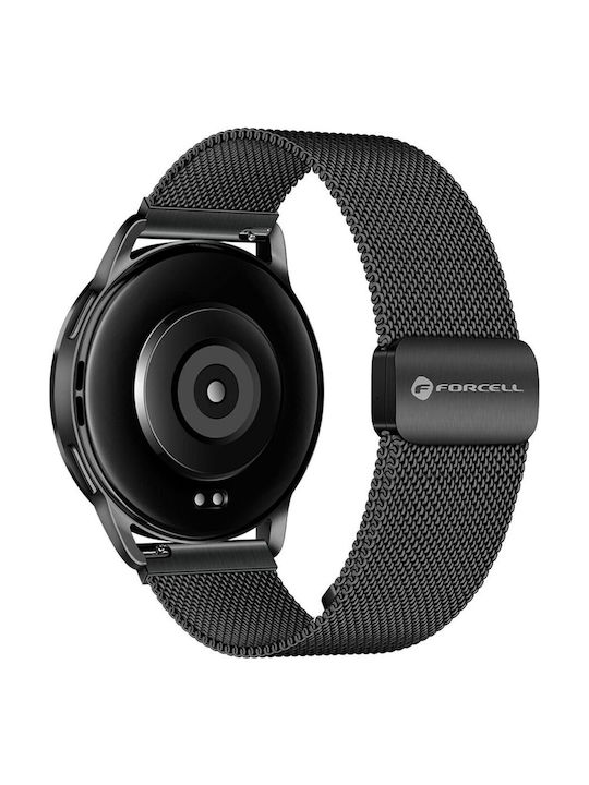 Forcell Λουράκι Ανοξείδωτο Ατσάλι Μαύρο (SAMSUNG Watch 22 mm)
